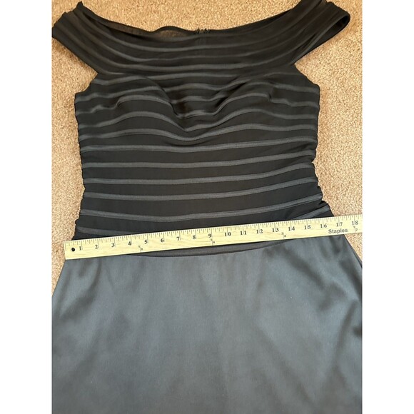 JS Collections Black Off-Shoulder Evening Gown Dress Mesh Tiered Bodice ALine 10 - Picture 5 of 12